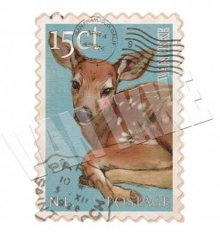 Strijkapplicatie Postzegel hertje VanIkke